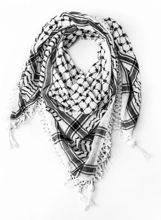 100% Cotton Palestinian Shemagh Freedom Scarf Keffiyeh Arab Head Wrap Red White