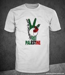 Peace symbol & dove of Palestine white Tee shirt