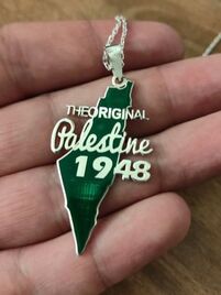 the Original Palestine map 1948 silver necklace